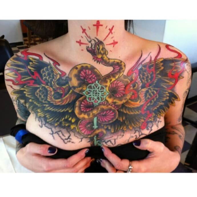 Colorful angel wings tattoo that cannot be missed in your eyes