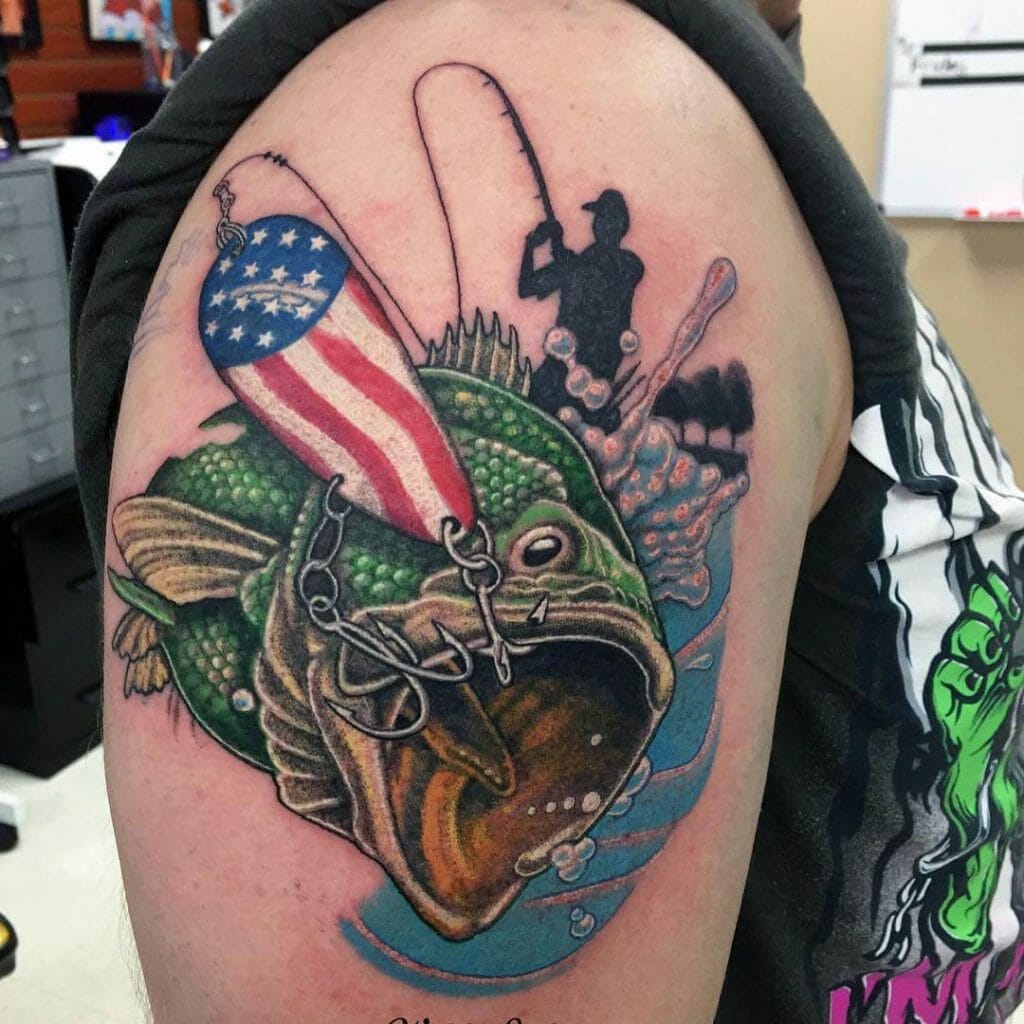 Bass Fishing Tattoo Design