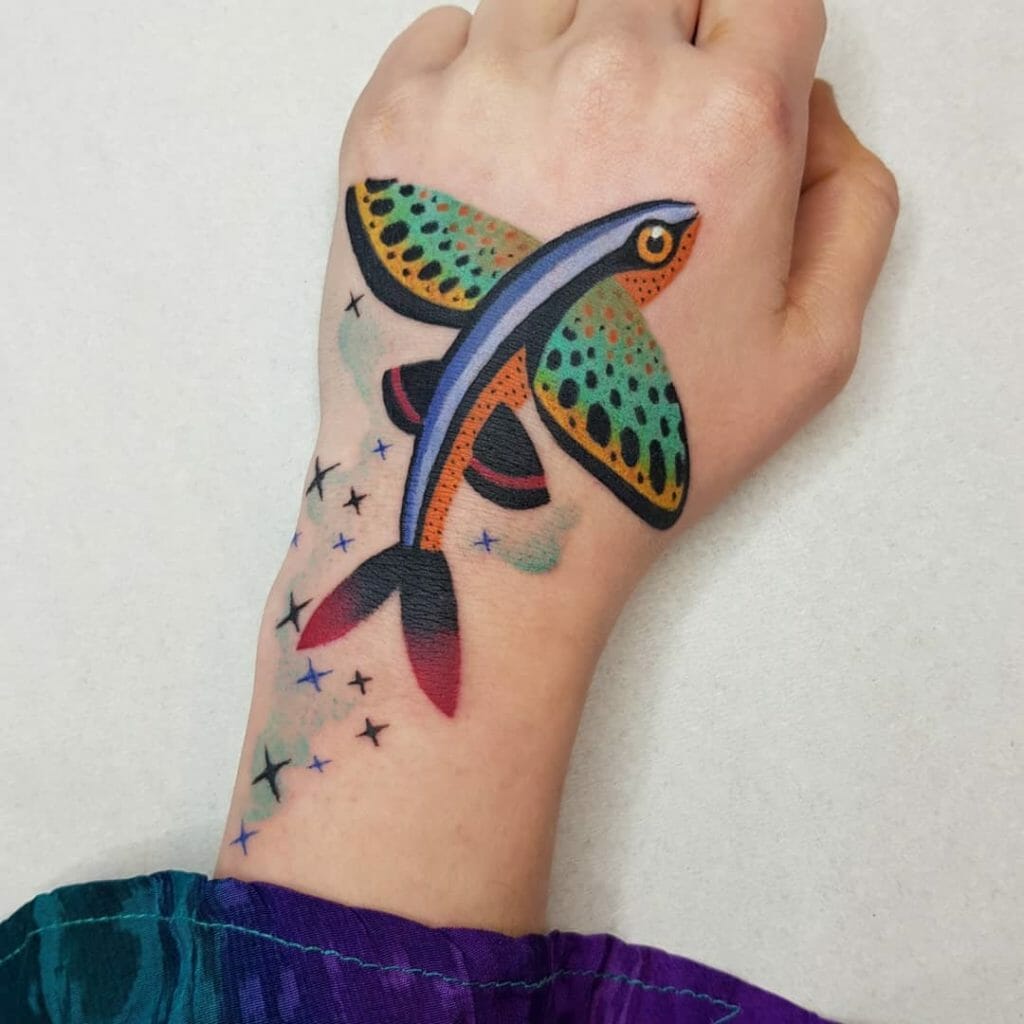 Flying Fish Tattoo Design