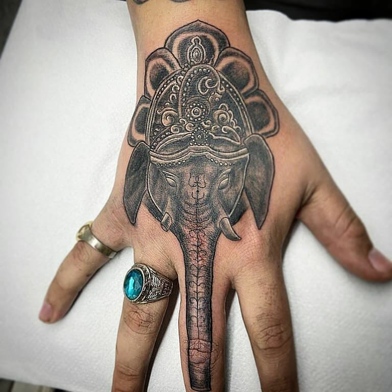 Ganesh Tattoo On Hand