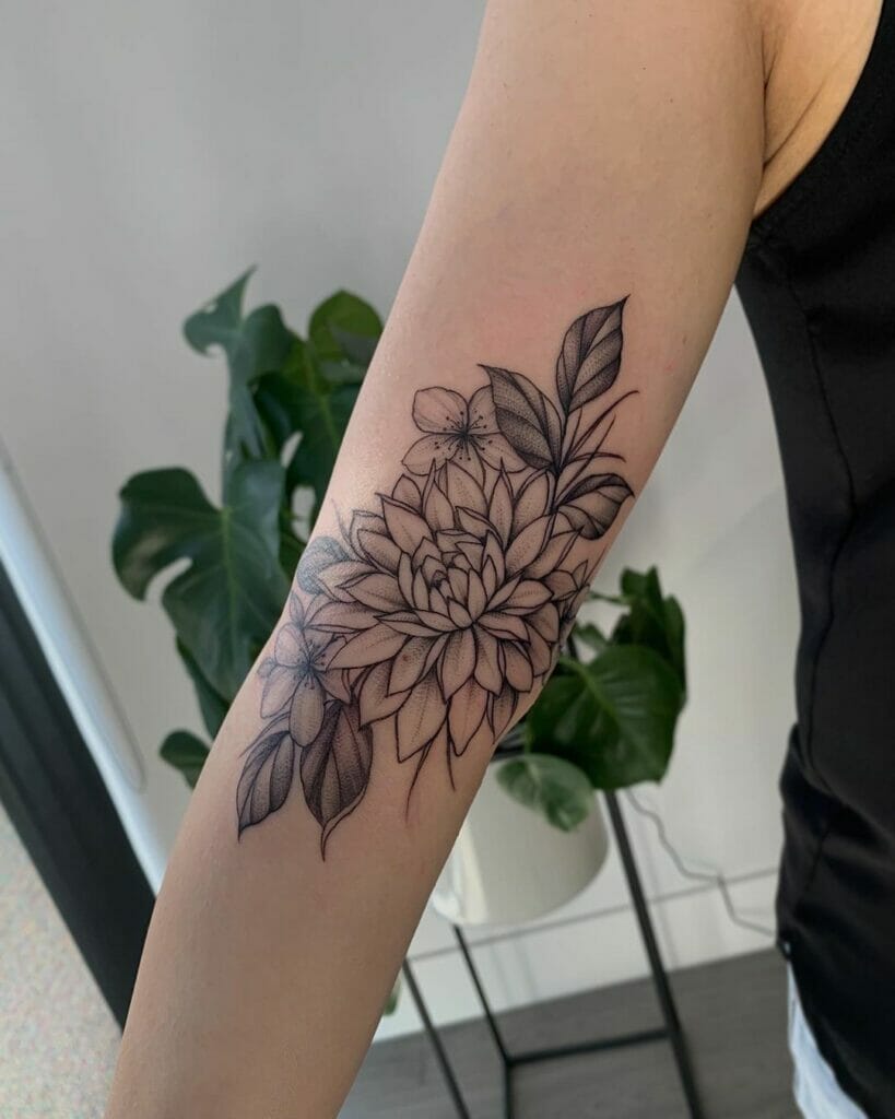 Inner Arm Floral Tattoo