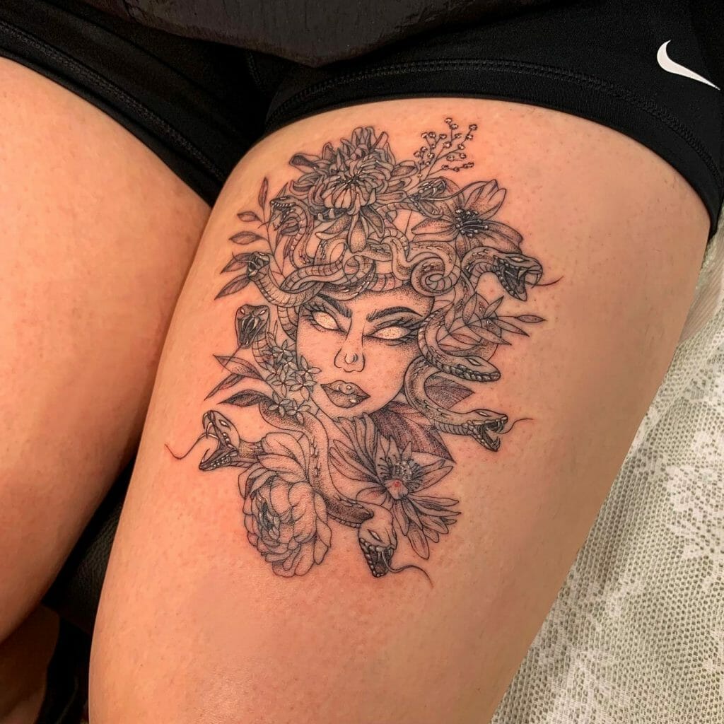 Medusa Thigh Tattoos