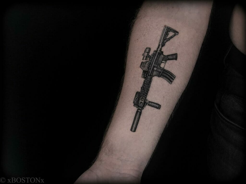 Elegant and stylish Ar 15 tattoo