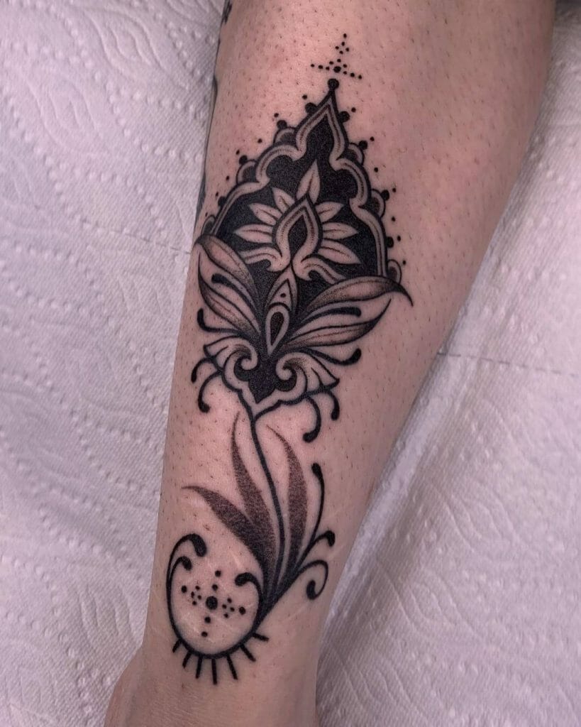 Soft Yet Bold Intricate Stick And Poke Tattoo