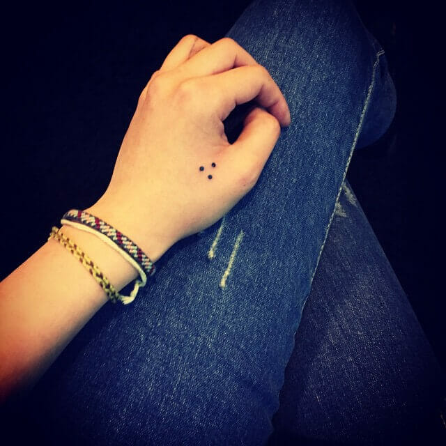 The Popular Triangular Pattern of Three Dots Tattoo