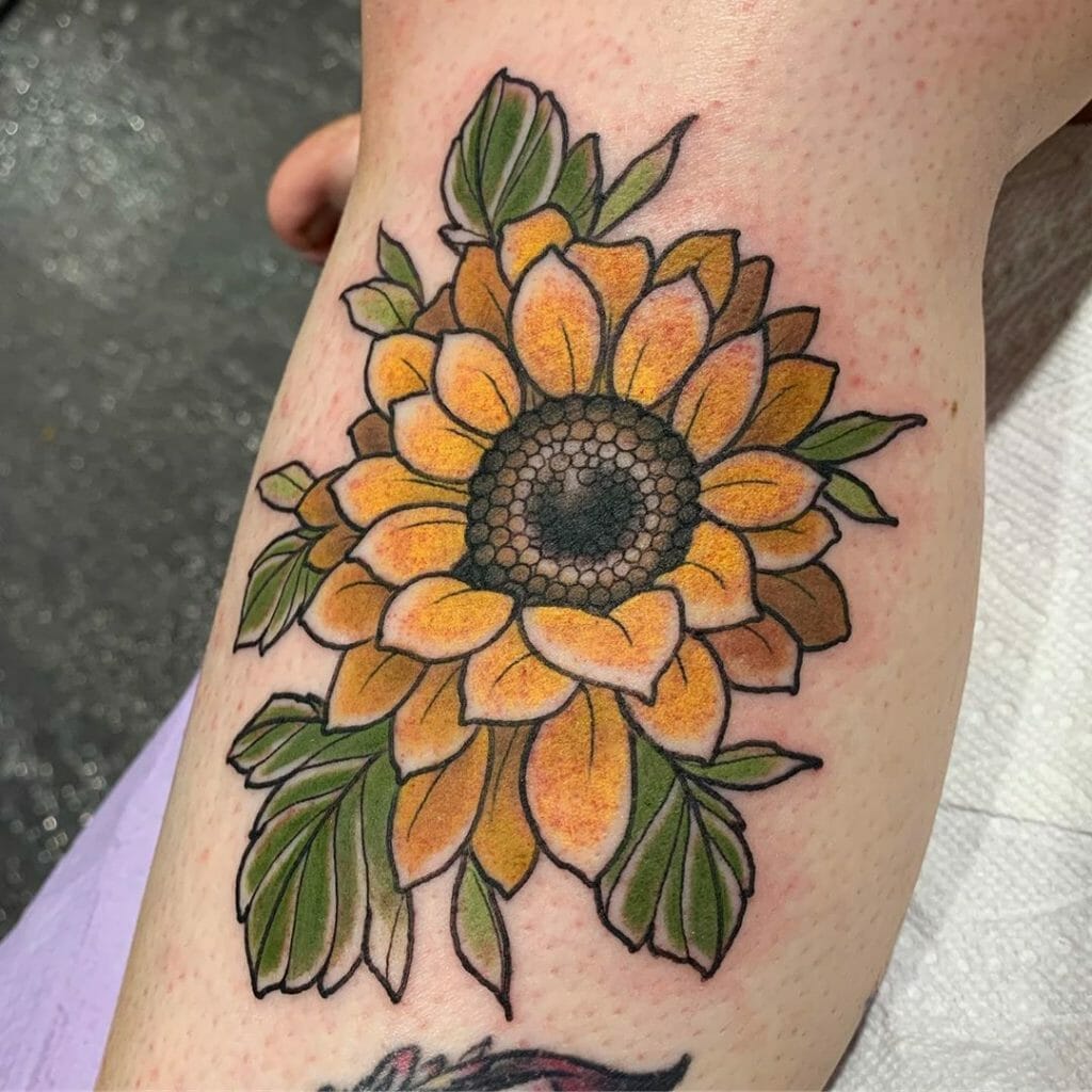 Vibrant Sunflower Tattoo