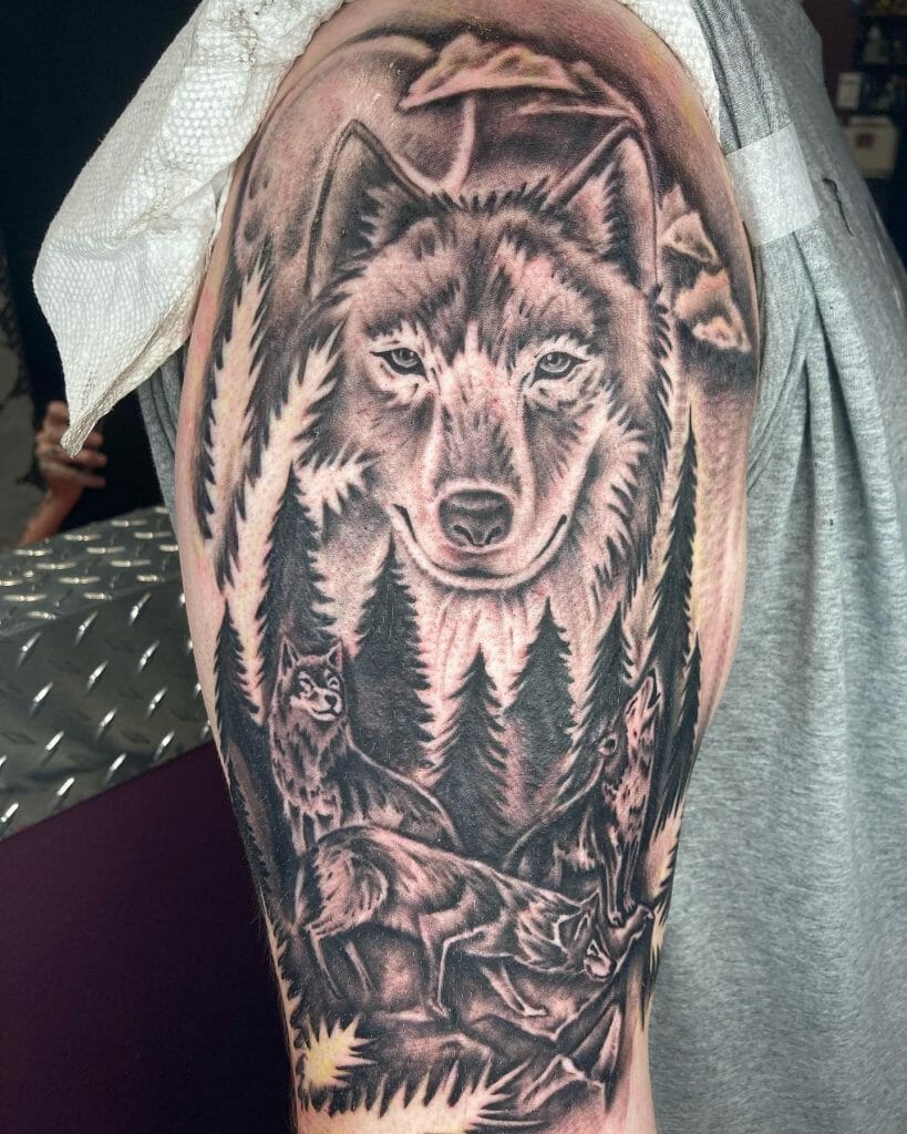 Wolf Half Sleeve Tattoo