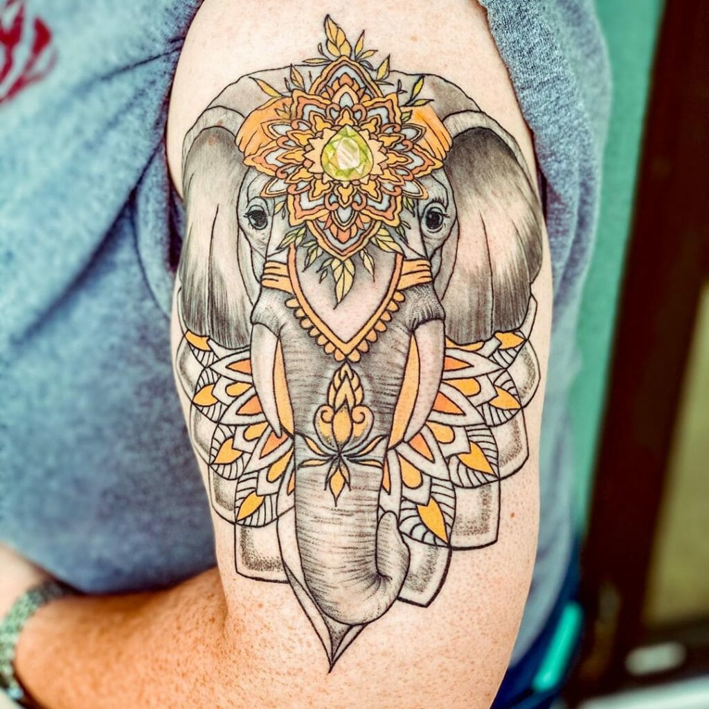 Yellow elephant 1 Tattoo Ideas