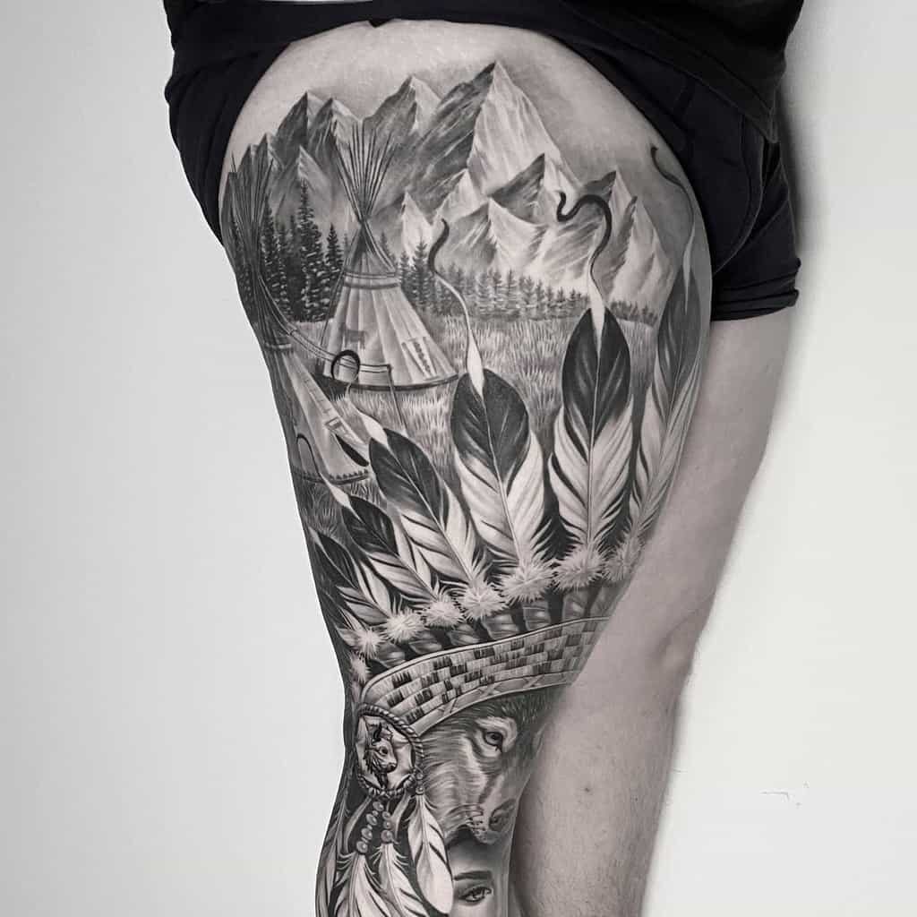 leg sleeve tattoo