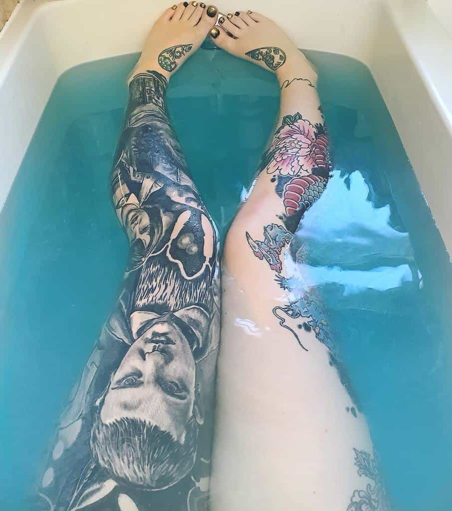 leg sleeve tattoo