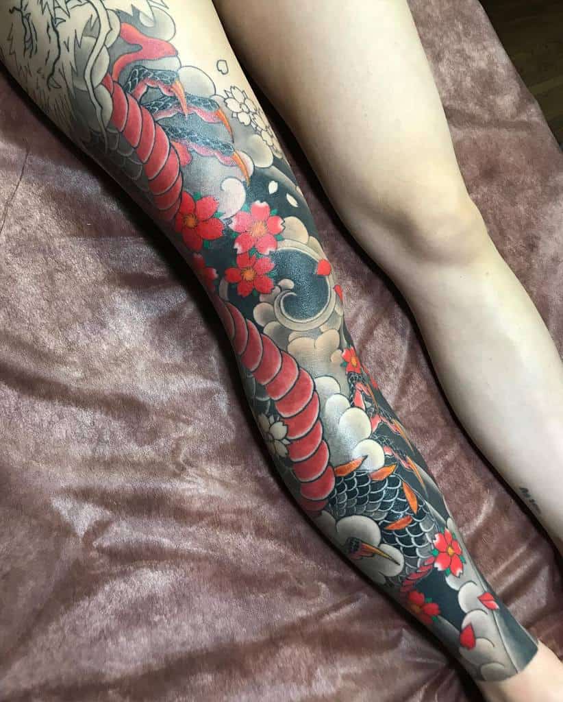 leg sleeve tattoo