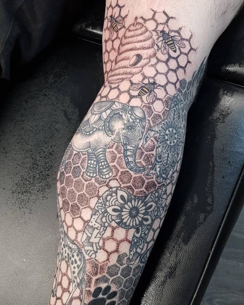 leg sleeve tattoo