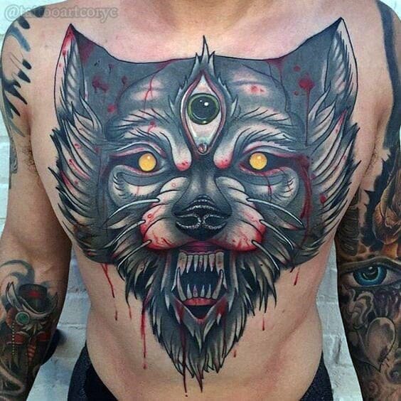 Evil Eye Wolf Tattoo