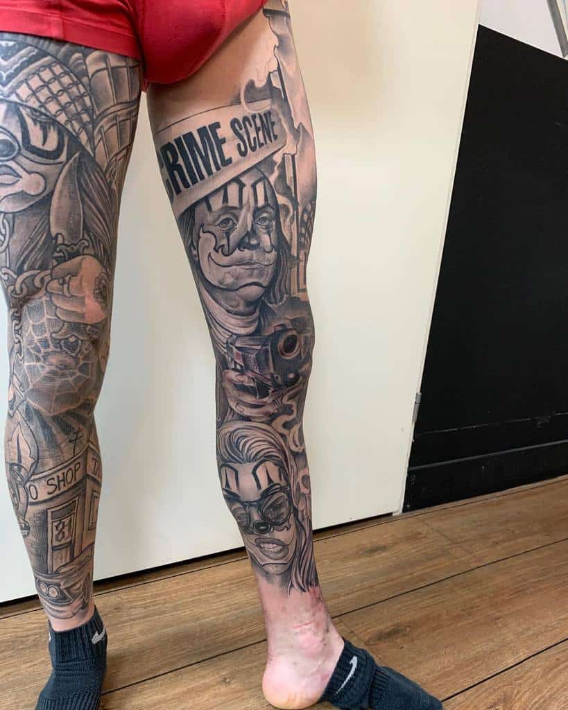 leg sleeve tattoo