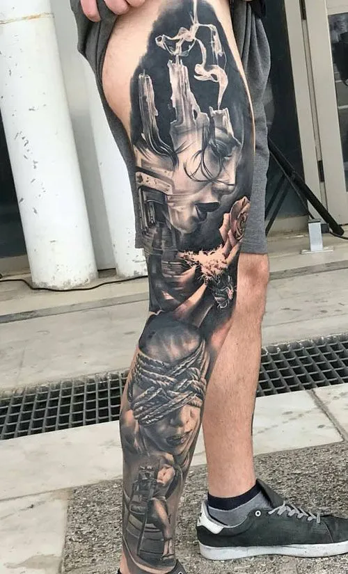 leg sleeve tattoo