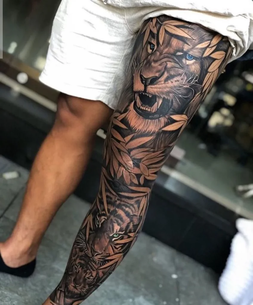 leg sleeve tattoo