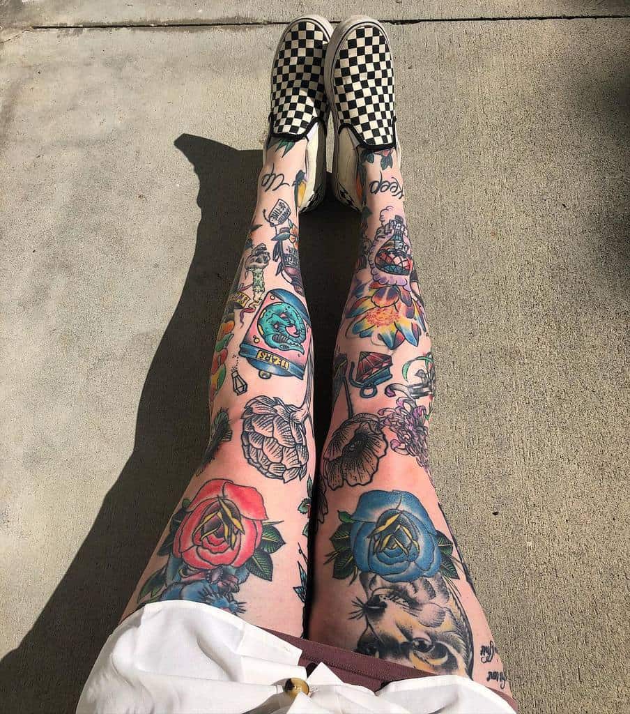 leg sleeve tattoo