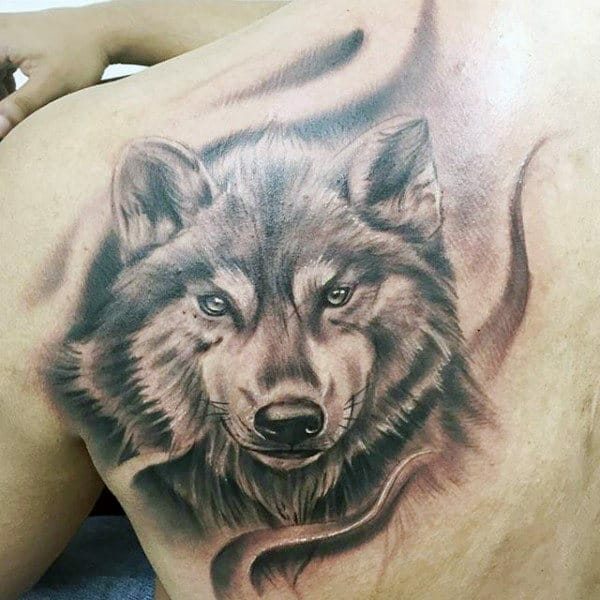 Shaded Wolf Tattoo