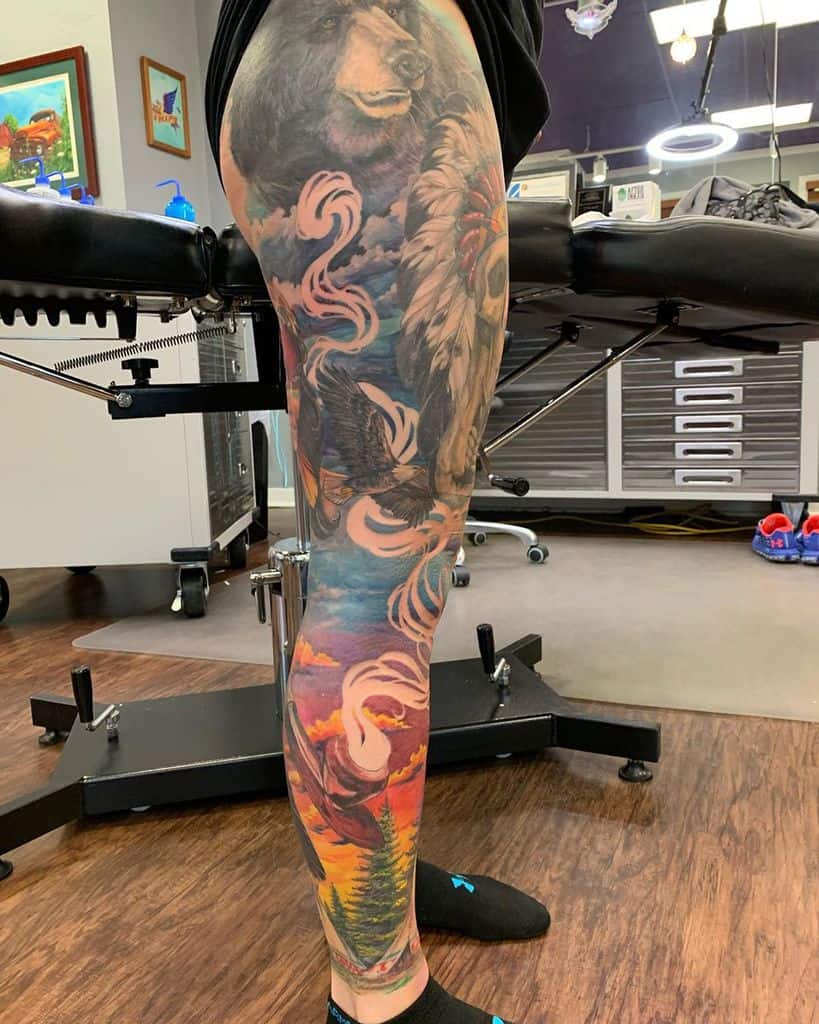 leg sleeve tattoo