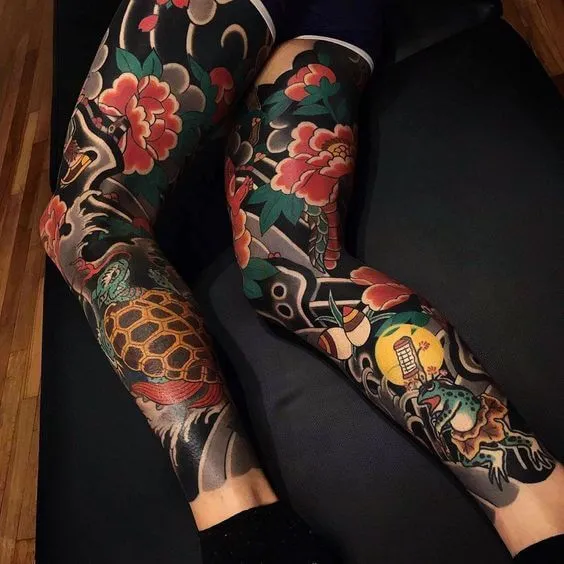 leg sleeve tattoo