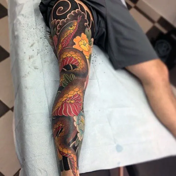 leg sleeve tattoo