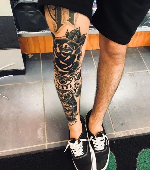 leg sleeve tattoo