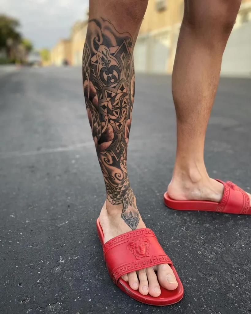 leg sleeve tattoo