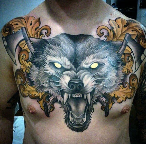 Growling Wolf Tattoo