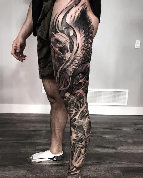 leg sleeve tattoo