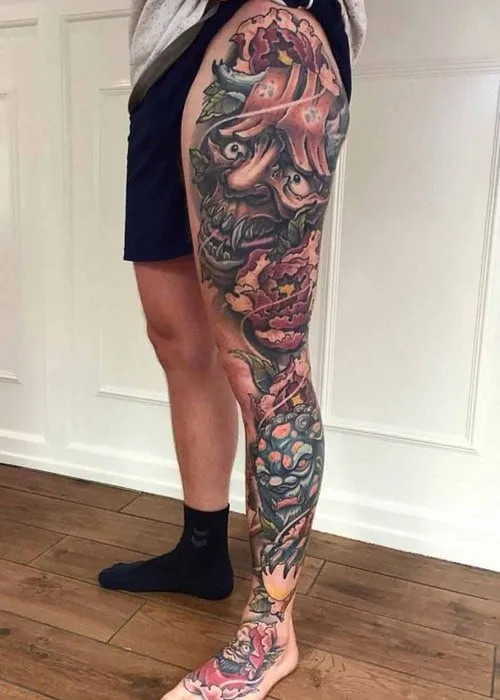 leg sleeve tattoo