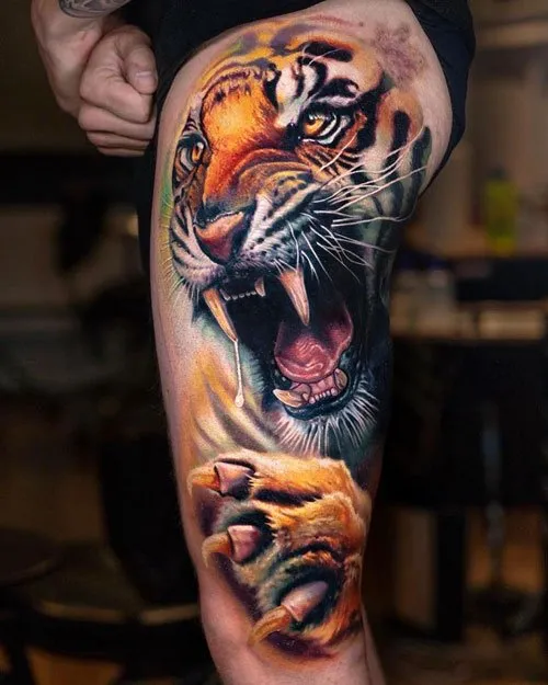 leg sleeve tattoo