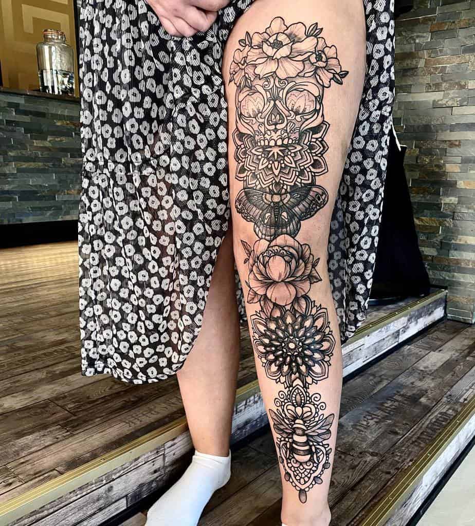 leg sleeve tattoo