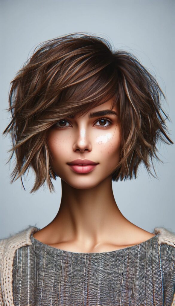 shaggy layered bob haircut