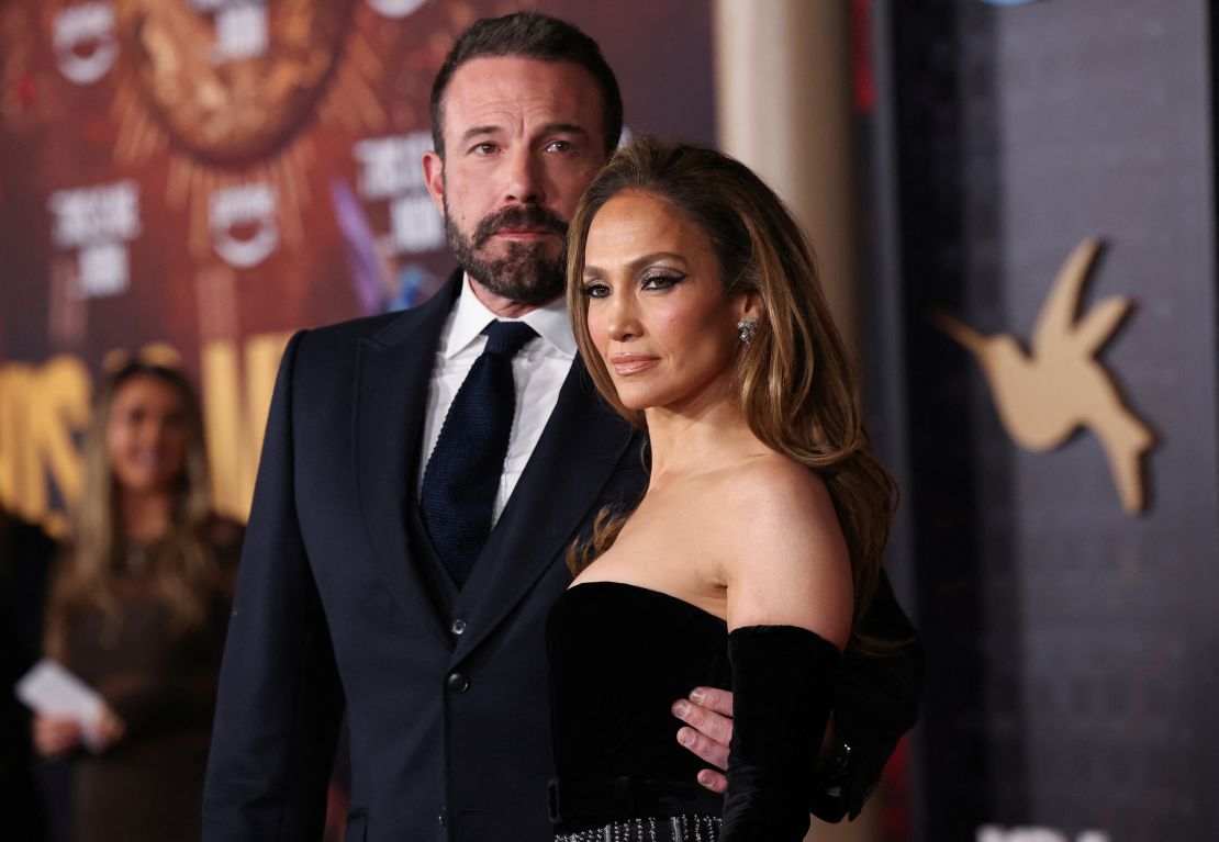 Ben Affleck and cast member Jennifer Lopez attend a premiere for the film "This Is Me... Now: A Love Story" in Los Angeles in February.