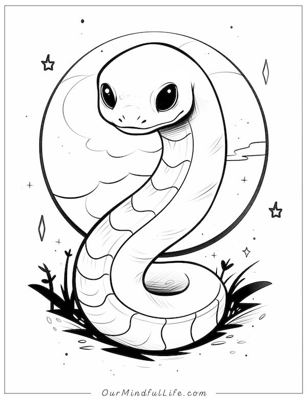 Baby snake coloring page