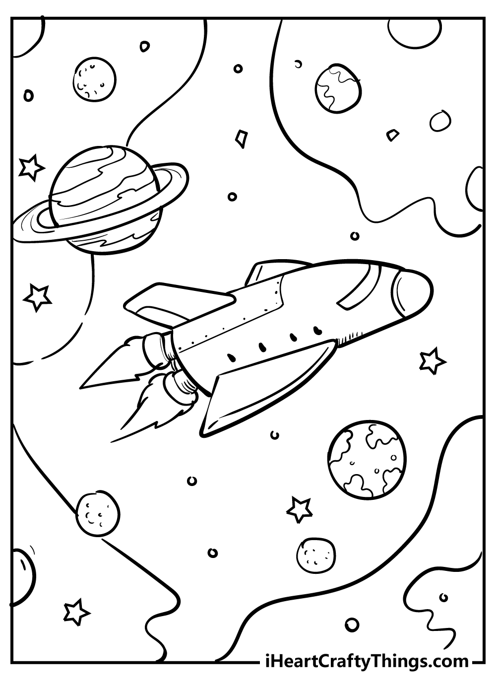 Outer Space coloring pages free printable