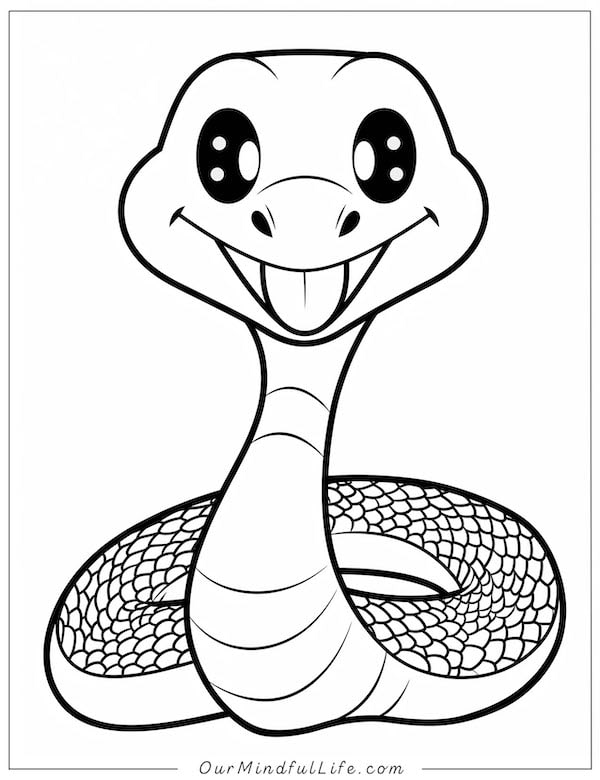 The smiling snake coloring page