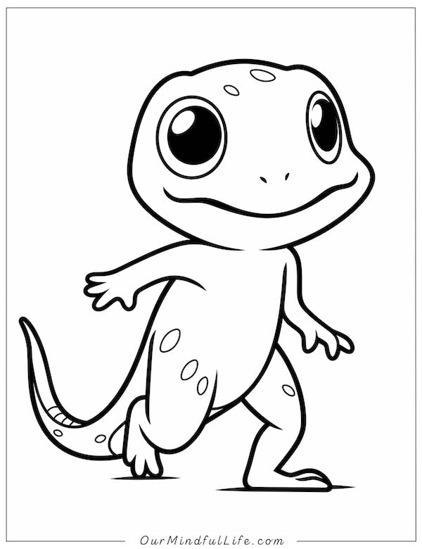 The walking lizard coloring page