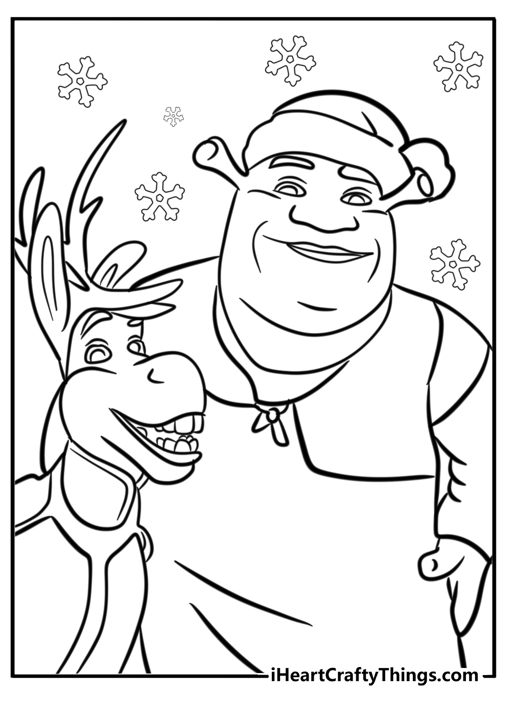 Christmas shrek coloring pages