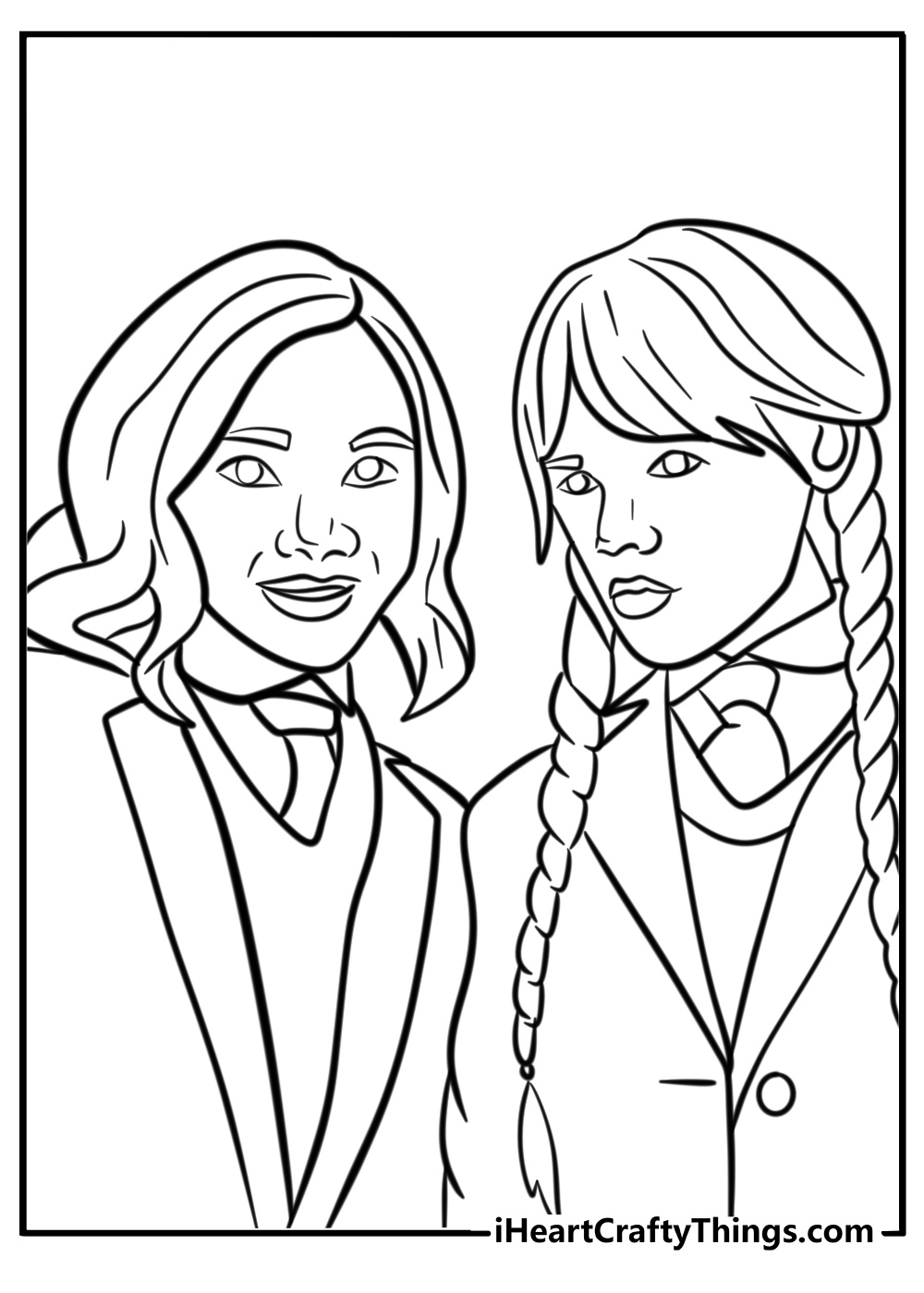 Enid and wednesday coloring pages