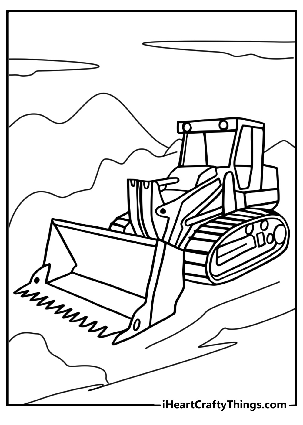 John deere excavator coloring page