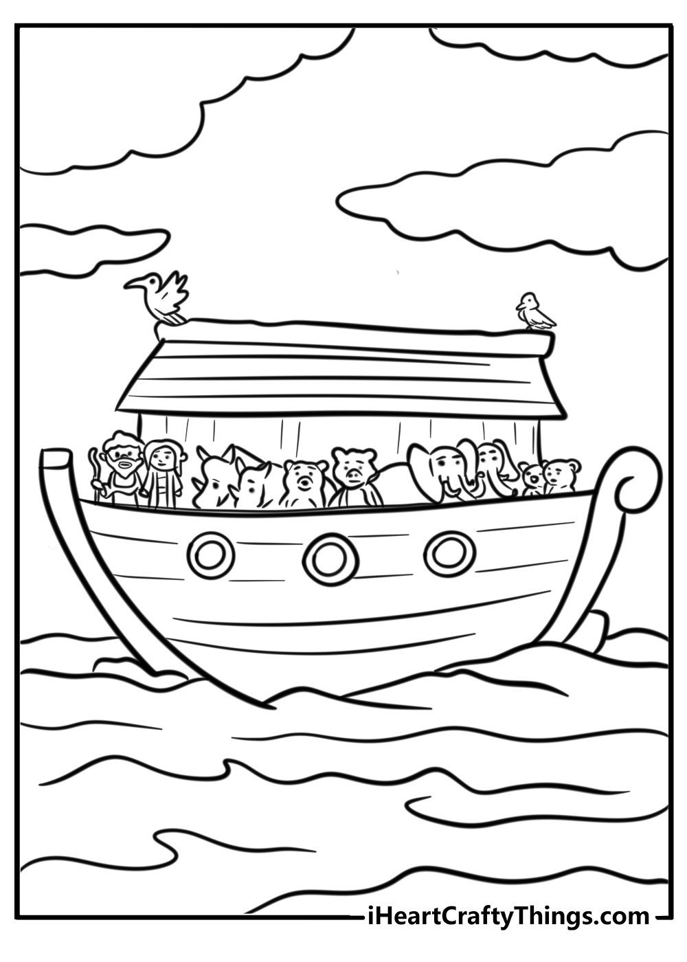 Noah and the flood coloring pages