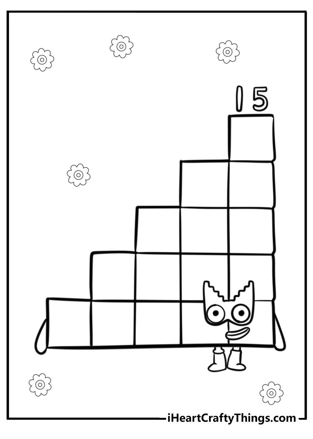 numberblocks 15 coloring pages