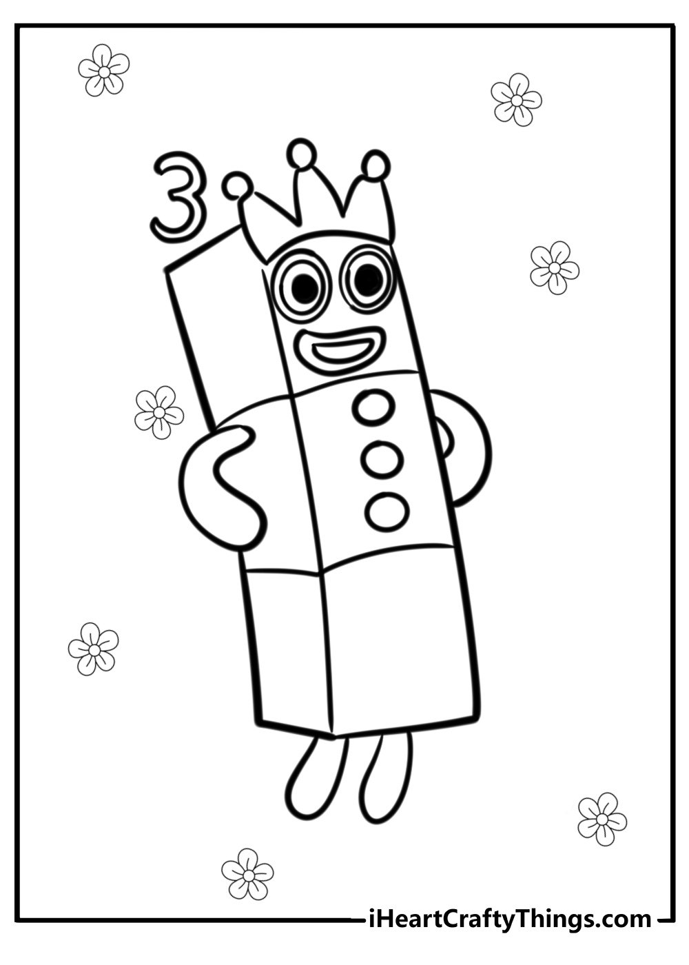 Numberblocks 3 coloring pages