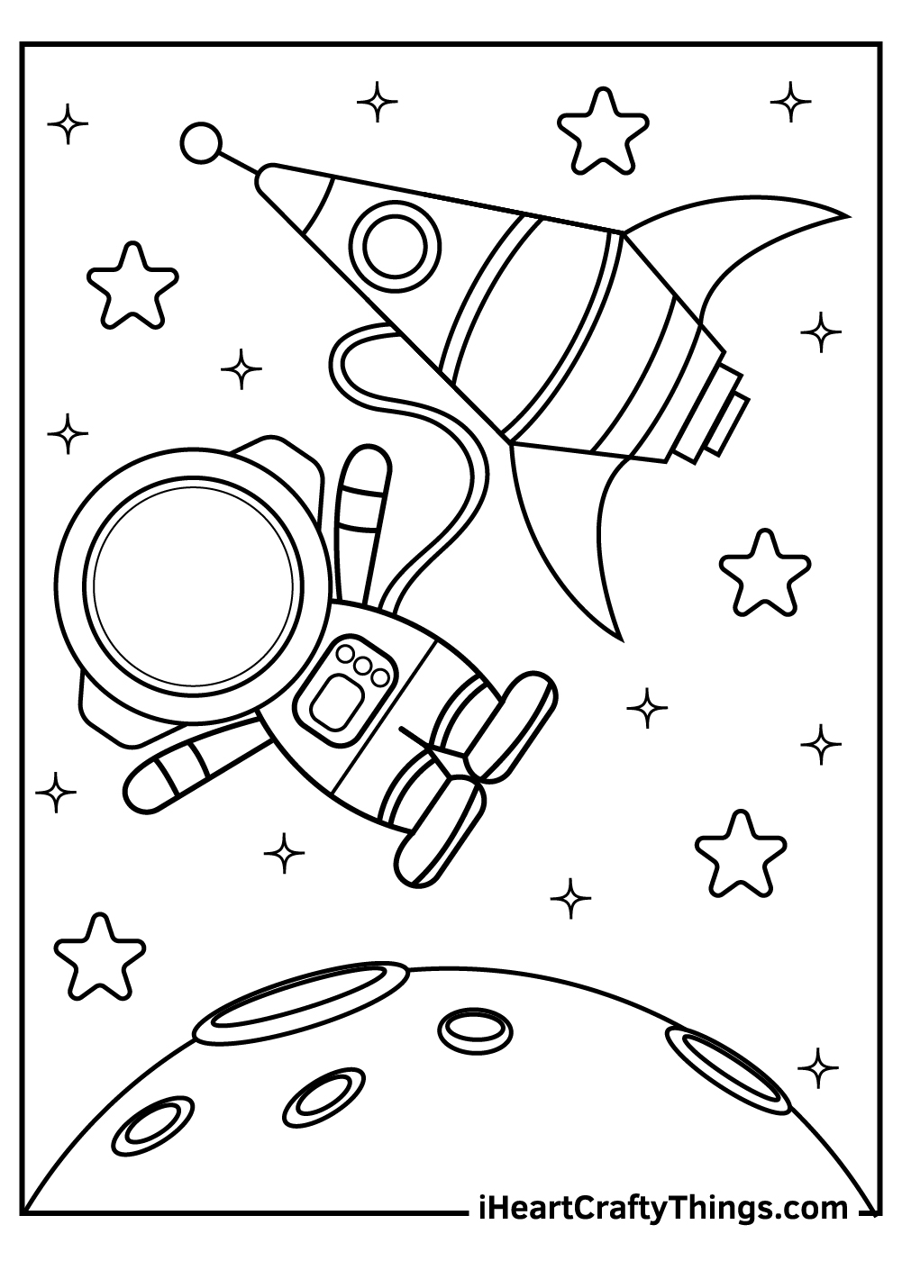 outer space coloring pages astronaut