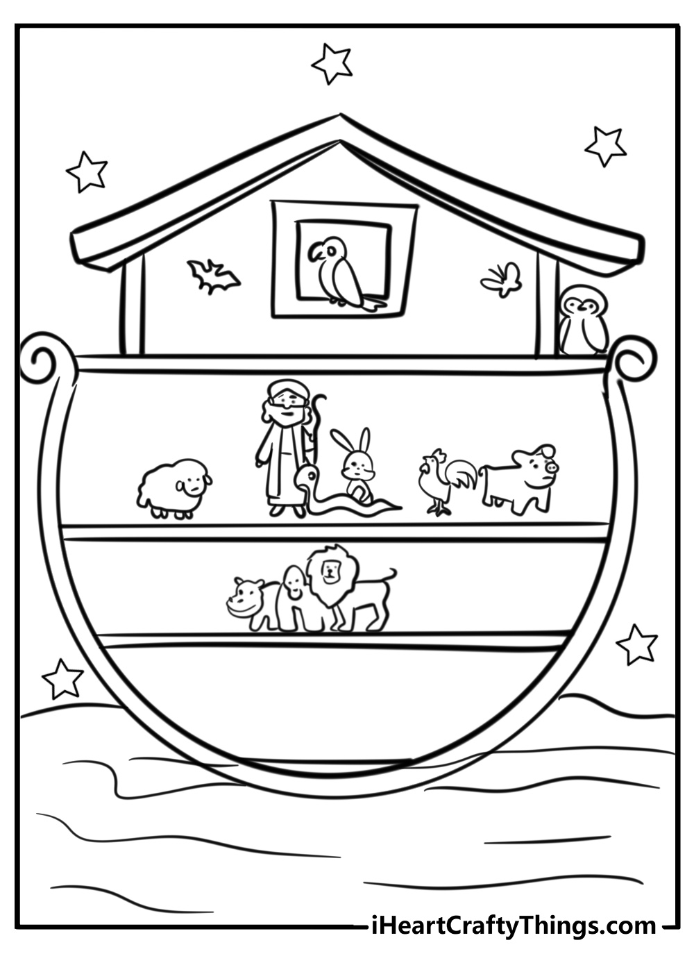 Preschool noah's ark coloring page