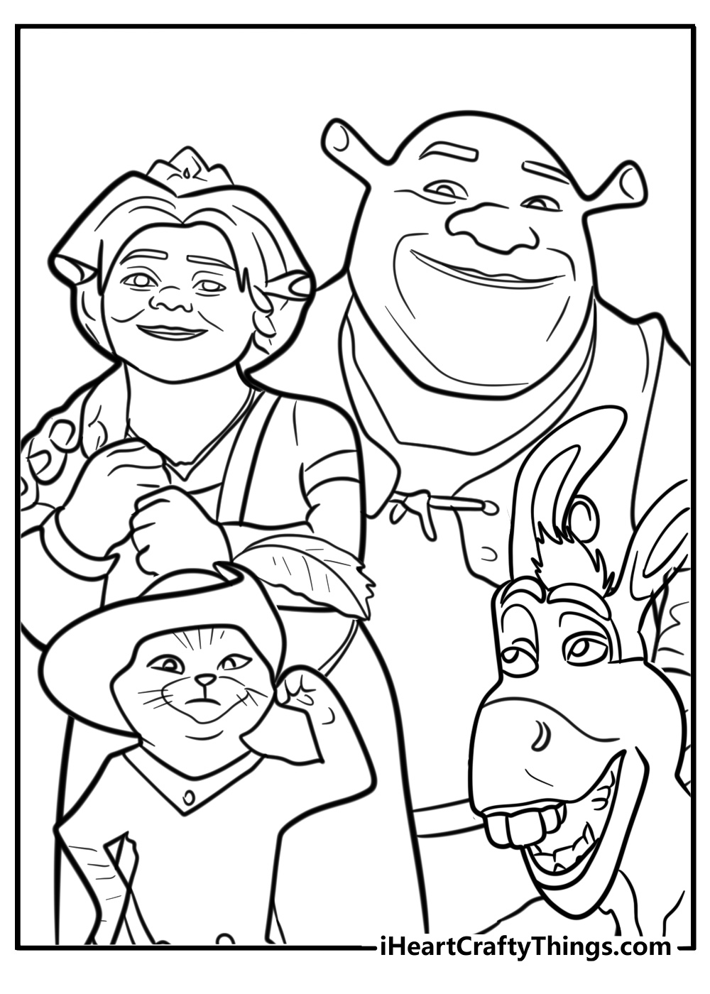 Shrek characters coloring pages