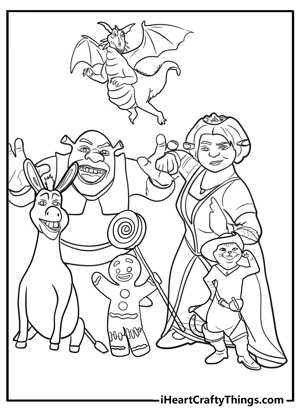 Shrek gingy coloring pages