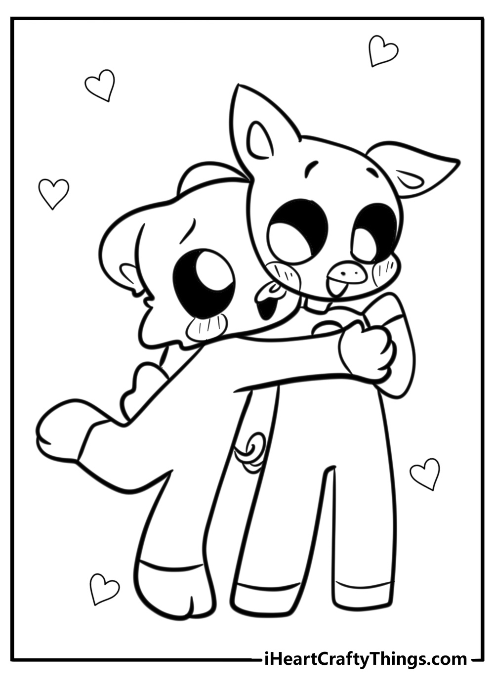 Smiling critters coloring sheet