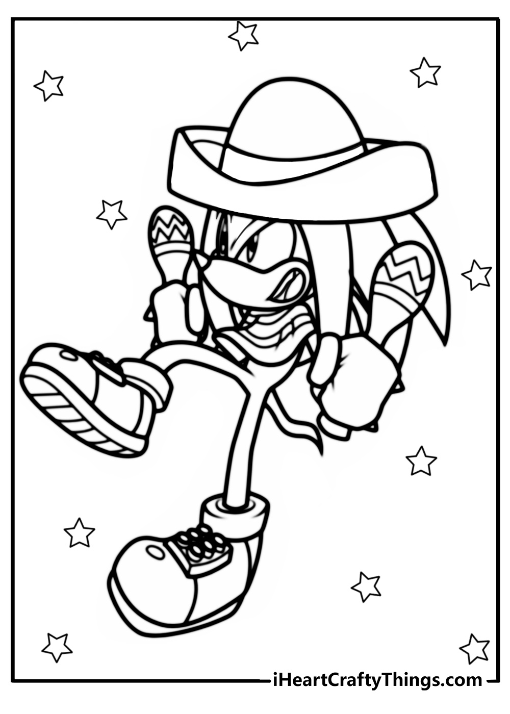 Sonic coloring pages knuckles